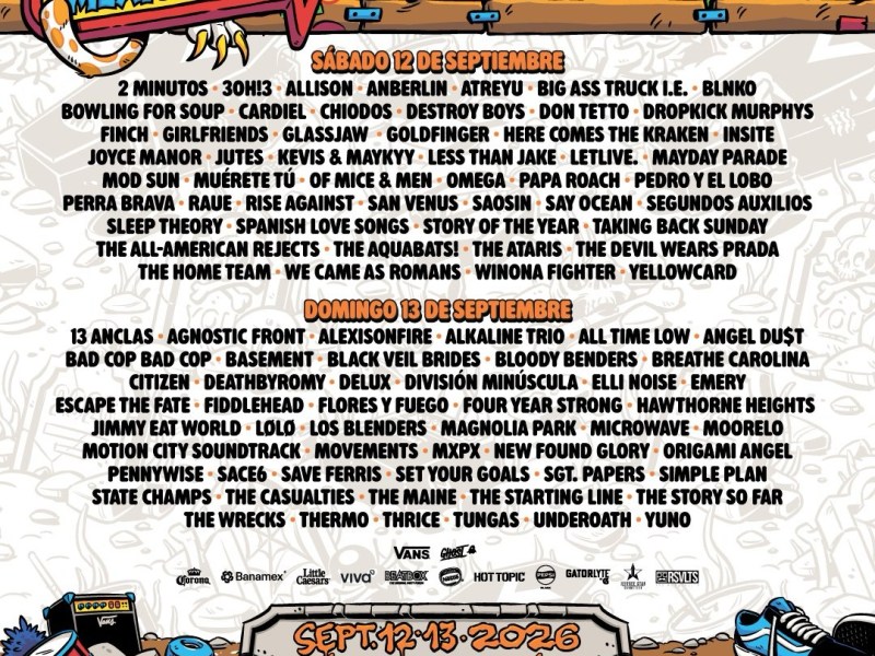 VANS Warped Tour México está a la vuelta de la esquina… ¡Y ya se anunciaron las bandas por&nbsp;día!