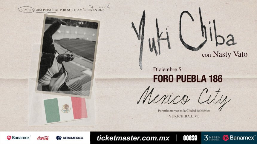 YUKI CHIBA CONFIRMA SU DEBUT EN MÉXICO DENTRO DE SU RECORRIDO POR&nbsp;NORTEAMÉRICA