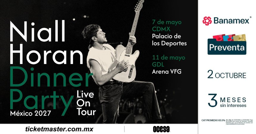 Niall Horan regresa a México para el Dinner Party Live On&nbsp;Tour